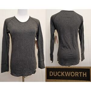 Duckworth Vapor Loose Crew Women's XS Charcoal Gray Merino Wool NWT #Z5140